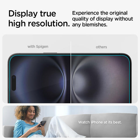 Spigen Tempered Glass Screen Protector [GlasTR EZ FIT] designed for iPhone 16 Plus/iPhone 15 Plus [2 Pack]
