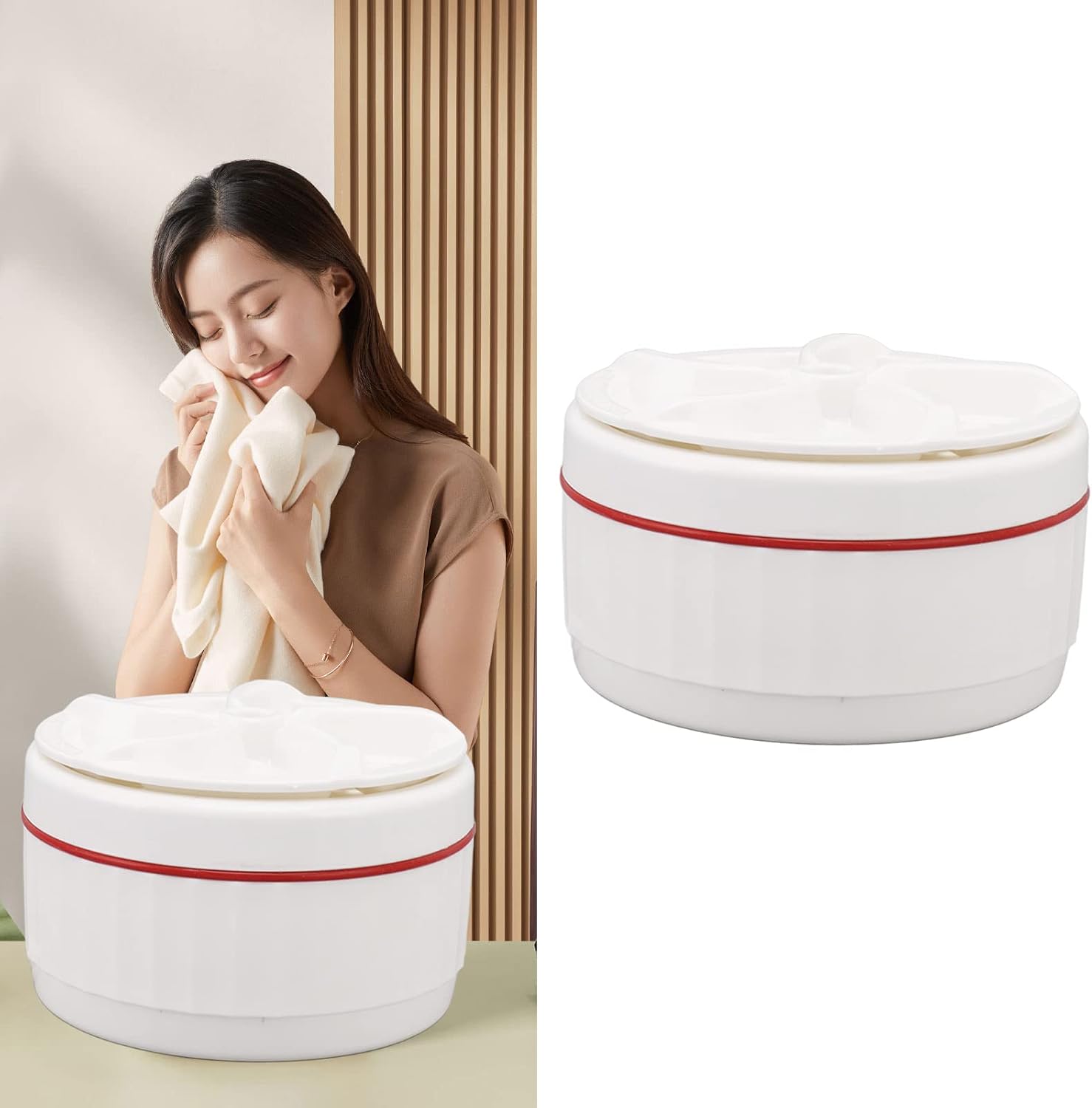 Small Washing Machine, 50 Seconds Forward Reverse 6kg Capacity Ultrasonic Turbine Washing Machine 27W for Dormitory for Travel