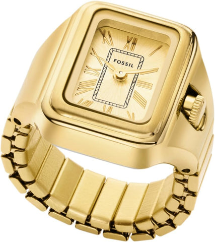 Fossil Women's Watch Ring, Quartz Stainless Steel Two-Hand Ring Watch for Women
