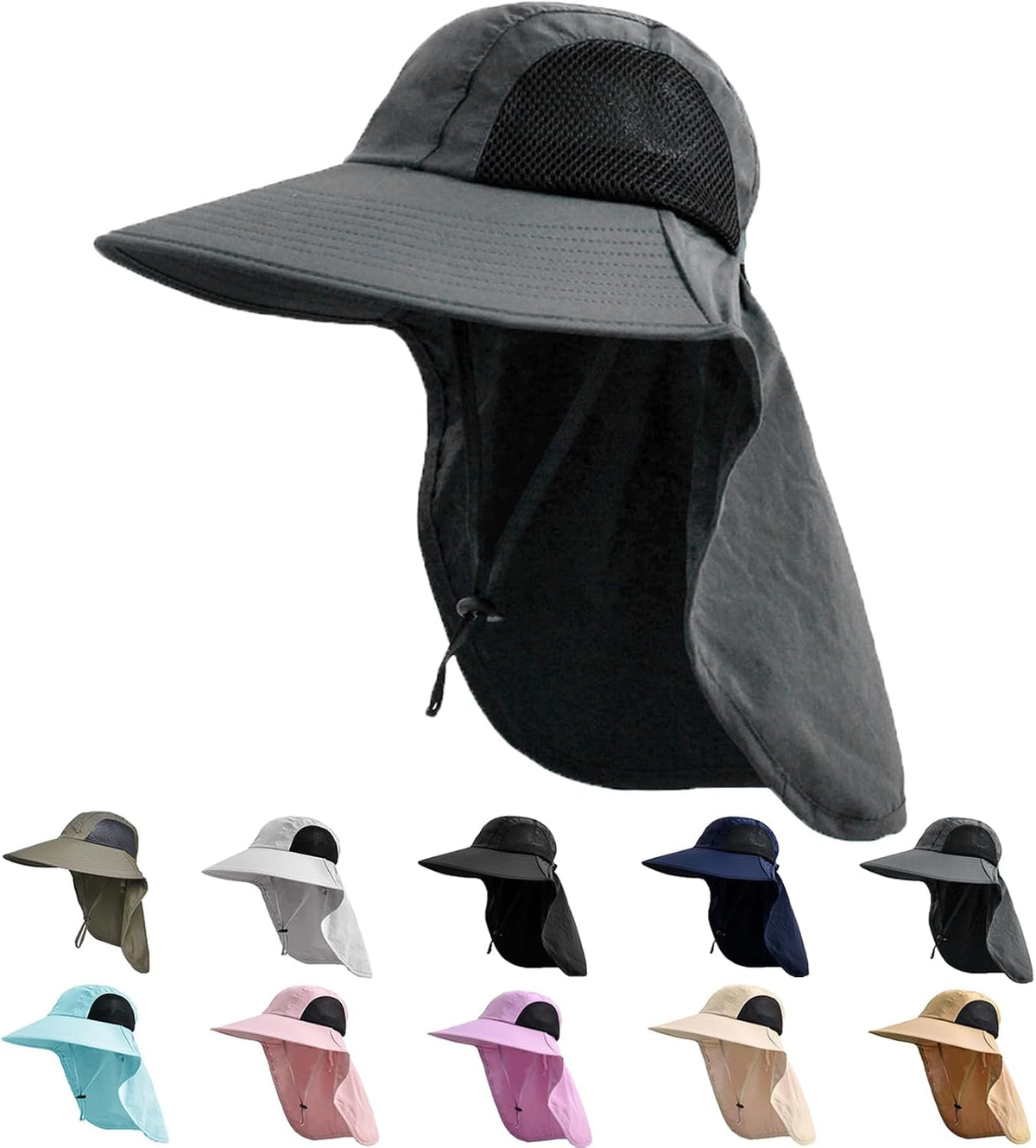 Sun Hat for Men Women with Neck Flap,UPF 50+ UV Protection Fishing Hat
