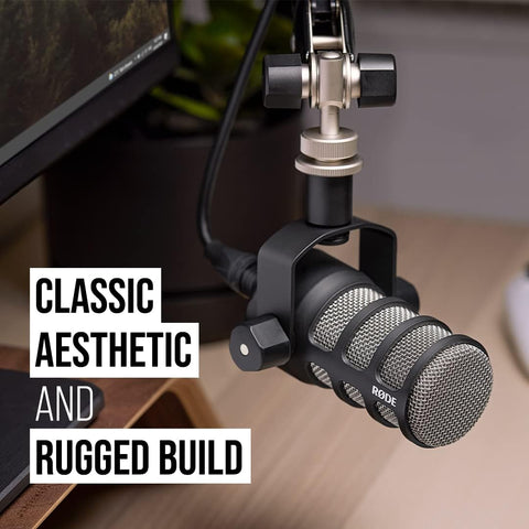 RØDE PodMic Cardioid Dynamic Broadcast Microphone — XLR Output, Requires Audio Interface (RØDECaster, AI-1, or similar). For USB Plug-and-Play, see PodMic USB.