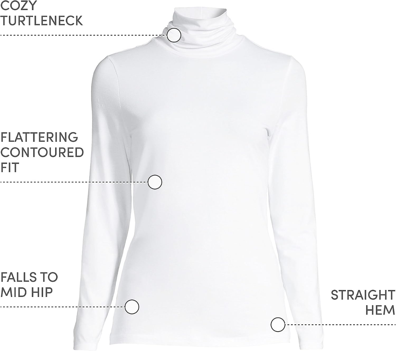 Lands' End Women's Jersey Knit Turtleneck