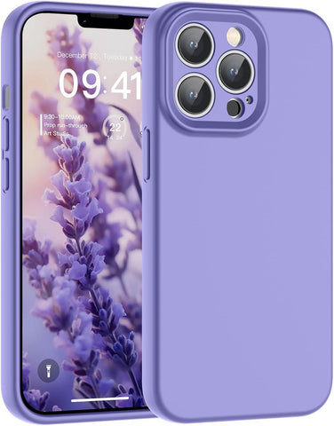 SUPFINE Designed for iPhone 13 Pro Case,Premium Liquid Silicone with [Soft Anti-Scratch Microfiber Lining][Upgraded Camera Protection] Slim Shockproof Phone Case for Men Women Girls,Light Purple