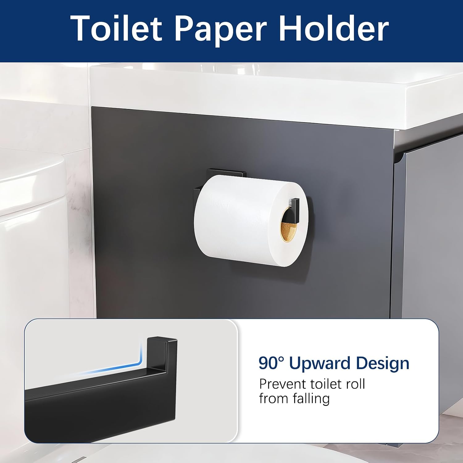 Gypie Bathroom Accessories Set Wall Mounted, 10-Piece 16In Matte Black