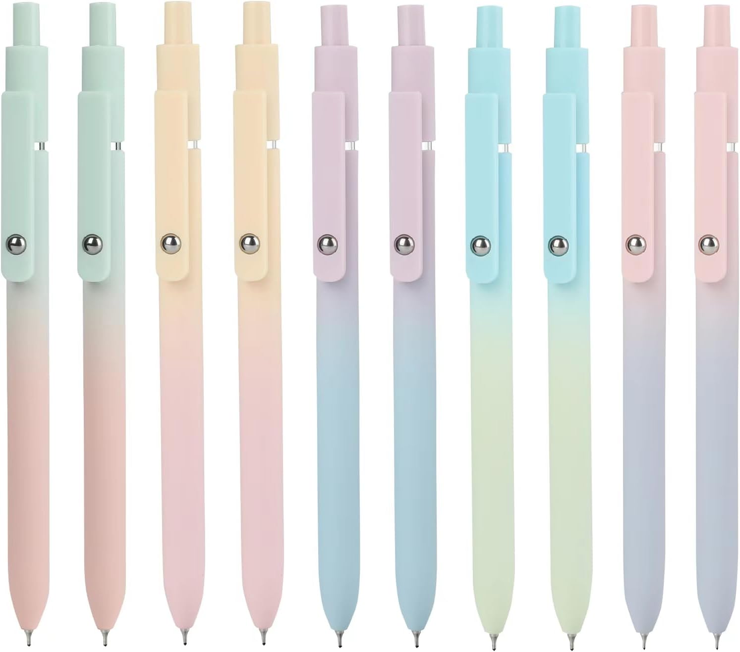 Ddaowanx Gel Pens Set,10 Pcs 0.5mm Retractable Quick Dry Black Ink Pens