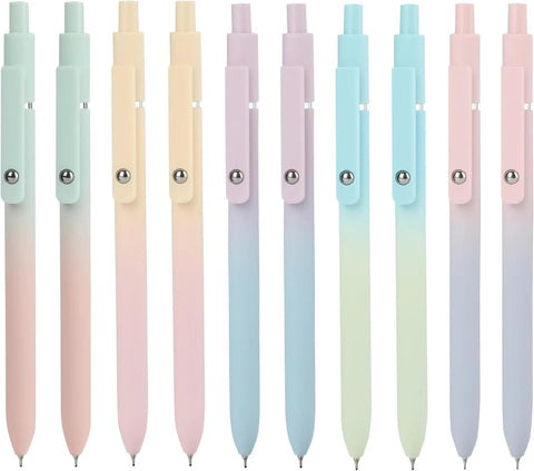 Ddaowanx Gel Pens Set,10 Pcs 0.5mm Retractable Quick Dry Black Ink Pens