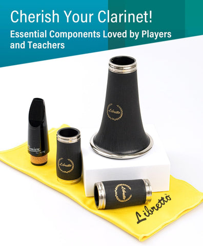 Libretto Clarinet Swab Kit, Pull Through Swab + Cork Grease, Microfiber Swab for Bb Clarinet, Odorless 0.16 oz Cork Grease for Woodwind Musical Instruments