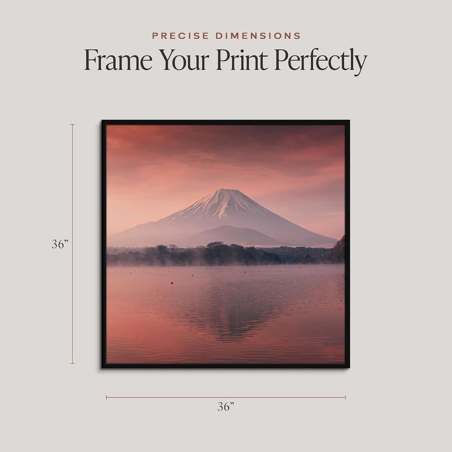 Americanflat 36x36 Poster Frame - Slim Molding - Black