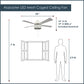 RIVER OF GOODS Alabaster LED Mesh Caged Ceiling Fan - 52" L X 52" W - White/Oak Wood-Grain Blades