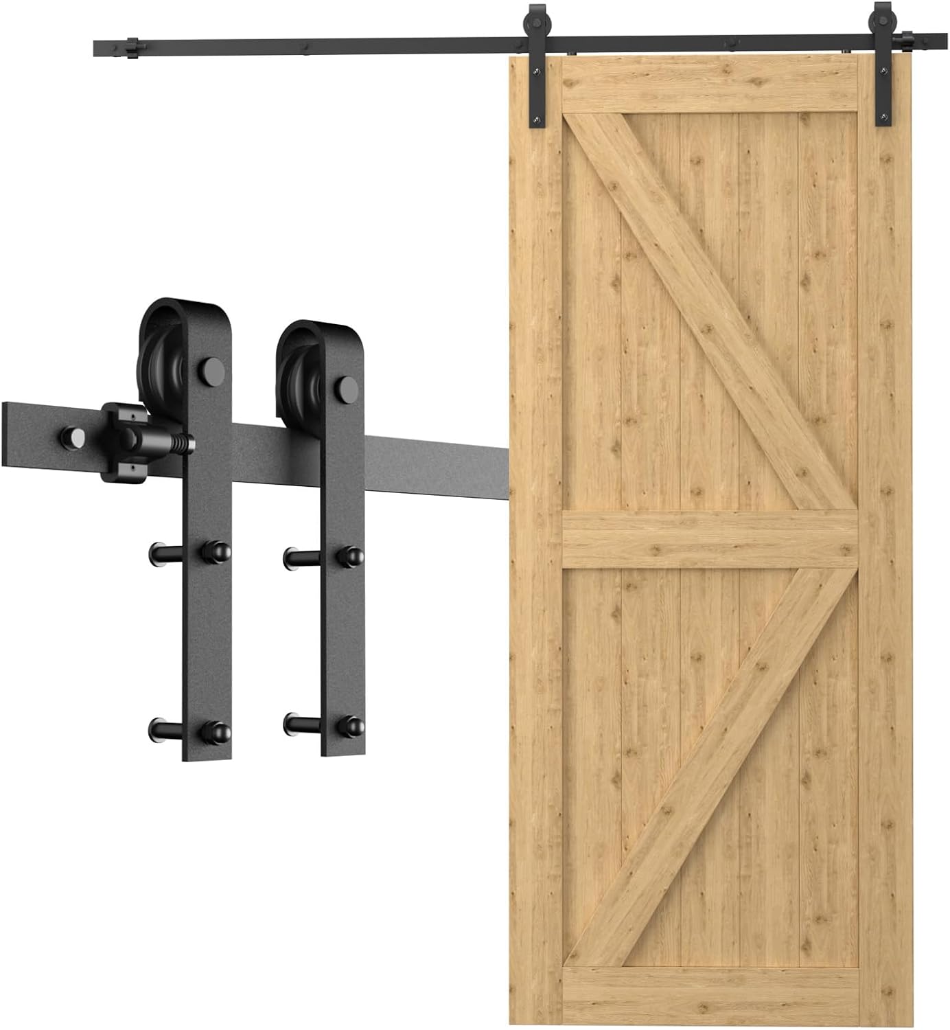 CCJH Barn Door Hardware Kit 4FT Sliding Track Heavy Duty for Single Max 24'' Wide Door Panel
