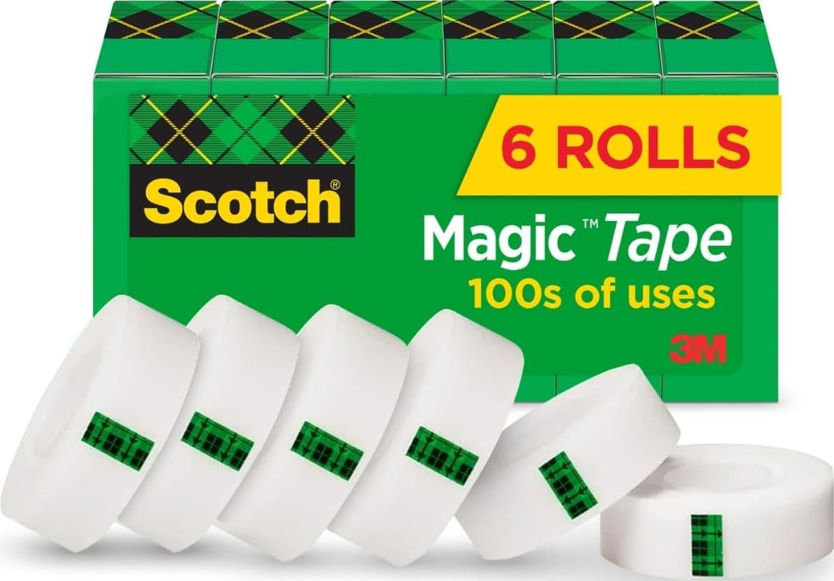 Scotch Magic Tape, Invisible, 6 Rolls