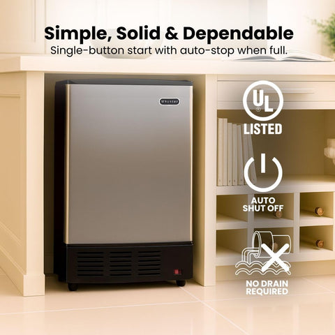 Whynter Built-In Stainless Steel Ice Maker, Undercounter, UIM-155
