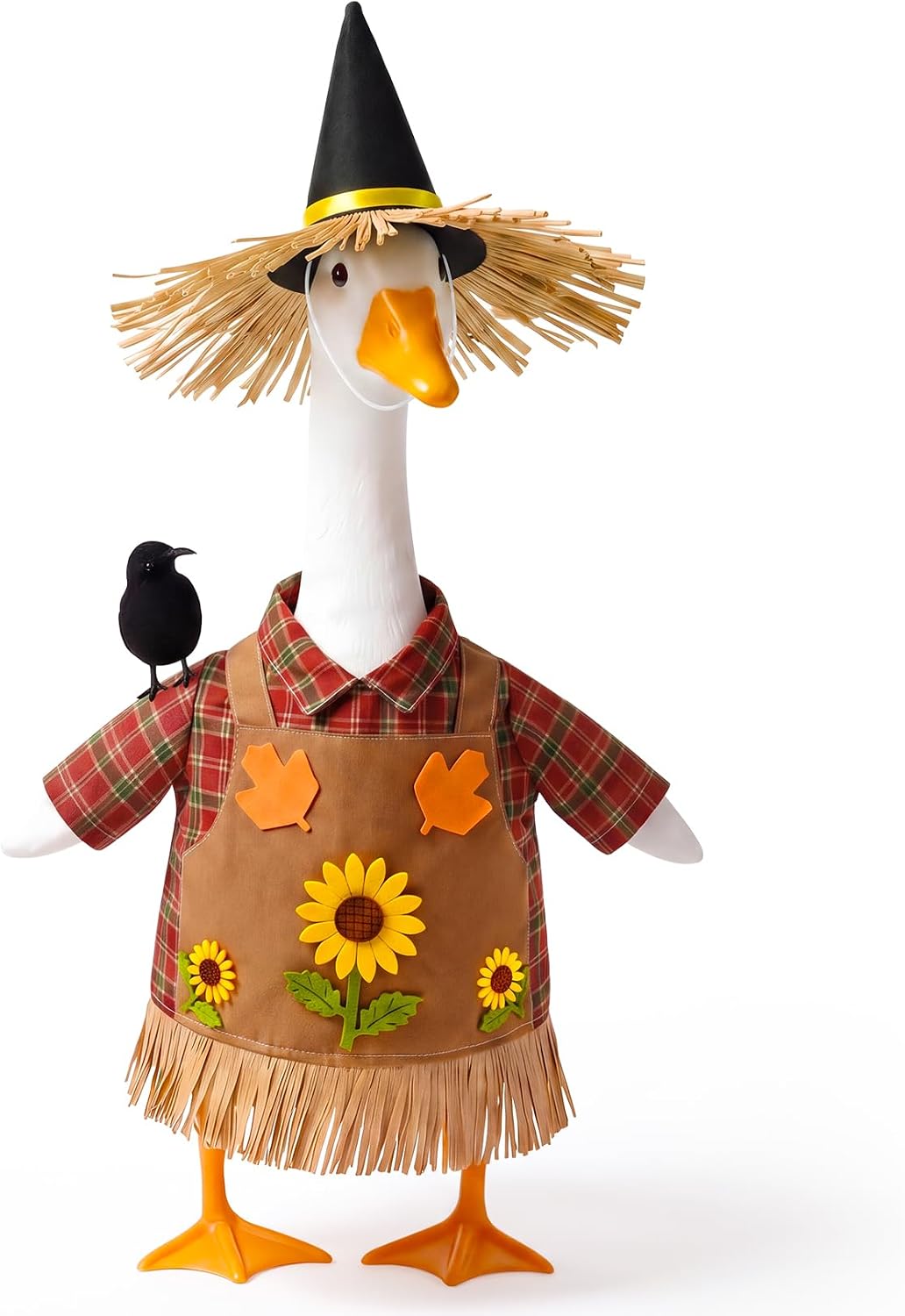 Scarecrow Porch Goose Outfit for 23 Inch Statue Goose, Fall Yard Decor