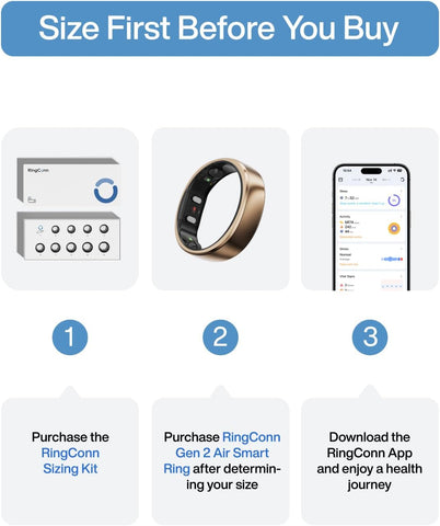 RingConn Gen 2 Air Ultra-Thin Smart Ring(Size 8, Dune Gold)