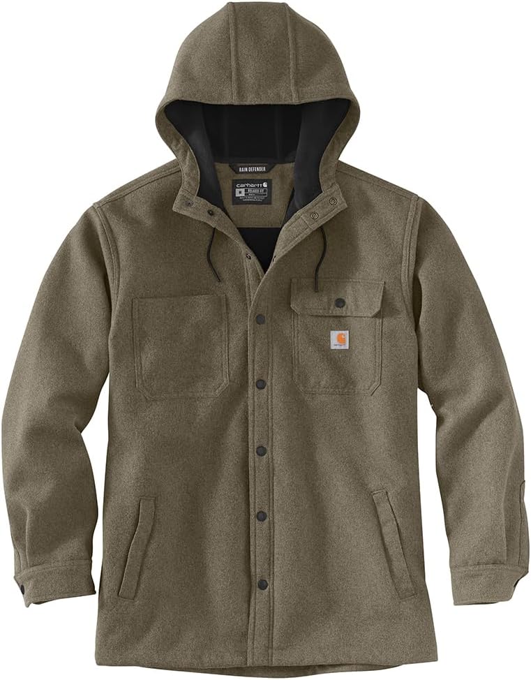 Carhartt Men's Rain Defender Relaxed Fit Heavyweight Hooded Shirt Jac