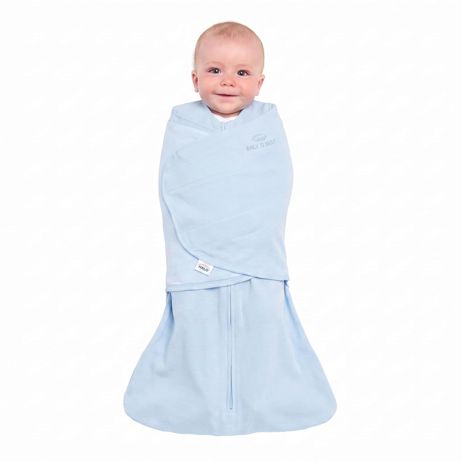 HALO SleepSack Swaddle | Cotton | 1.5 TOG | 68-75°F | 6-12 lbs |Baby Blue