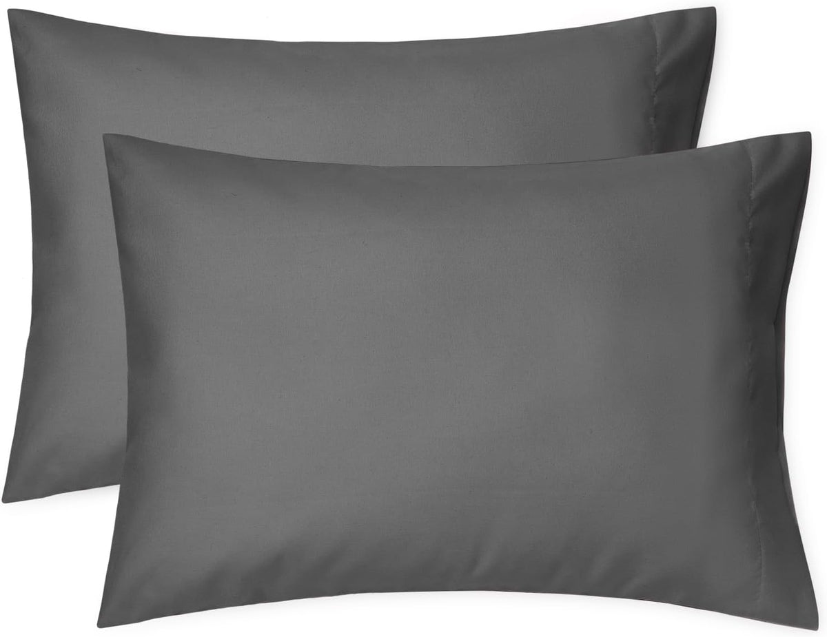 EXQ Home Toddler Pillowcases 13x18, Set of 2（Black Grey）