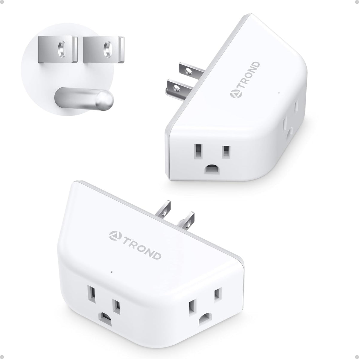 TROND Multi Plug Outlet Extender 2 Pack, Outlet Splitter for Bathroom