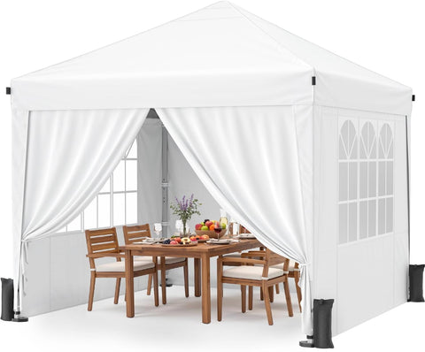 10x10 Pop Up Canopy Tent with 4 Sidewalls, Portable Outdoor Shelter