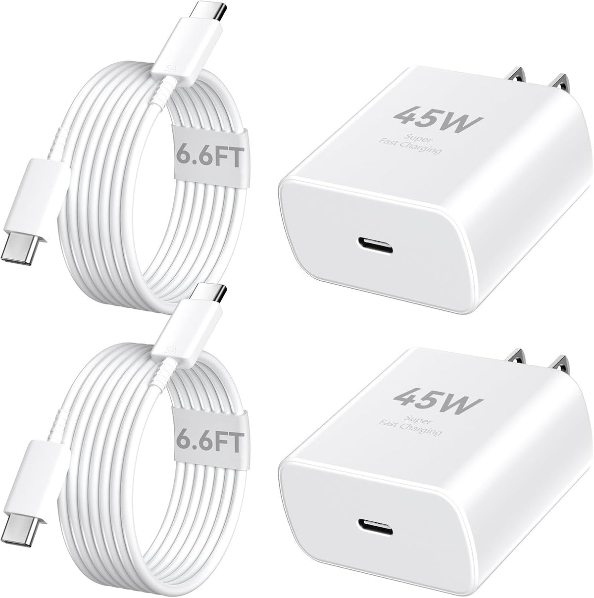 Phone 17 16 Pro Max Charger Fast Charging, 45W Super Fast USB C Charger Block with 6.6FT Charging Cable for 17 16 Pro Max/17 16 Pro/16 Plus,15 Pro Max/15 Pro/16, Android Phone