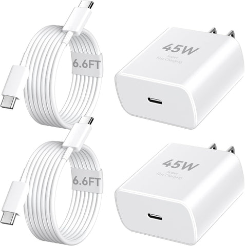 Phone 17 16 Pro Max Charger Fast Charging, 45W Super Fast USB C Charger Block with 6.6FT Charging Cable for 17 16 Pro Max/17 16 Pro/16 Plus,15 Pro Max/15 Pro/16, Android Phone
