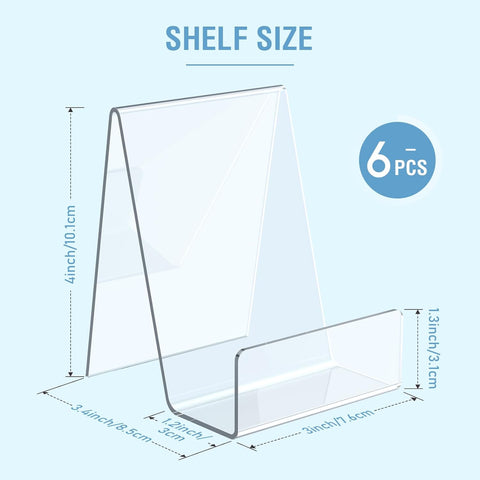 6 Pack Acrylic Book Stand, Easel Stand for Display, Book Display Holder