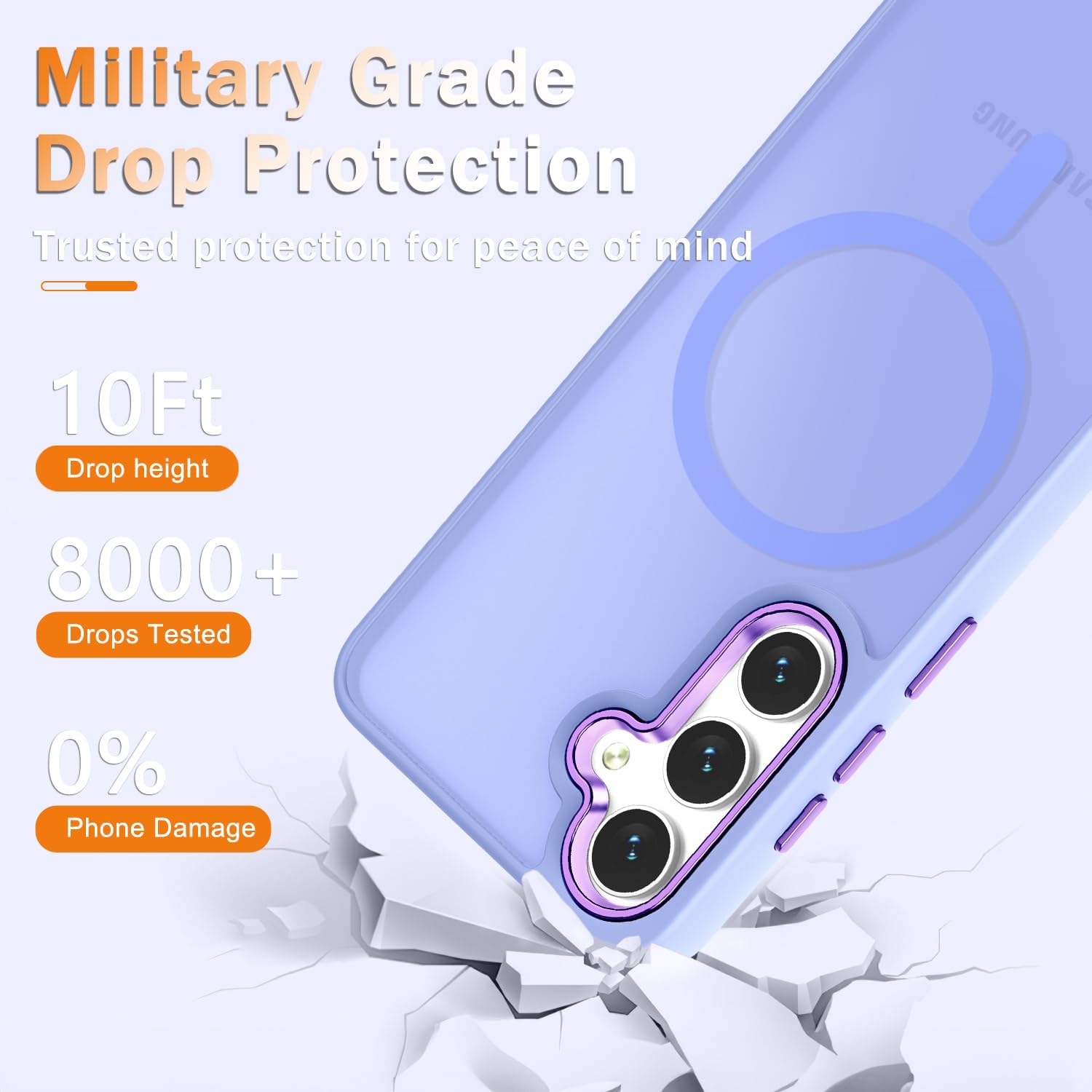 for Samsung Galaxy S25 FE Case, Matte Magnetic Case, Lavender Purple