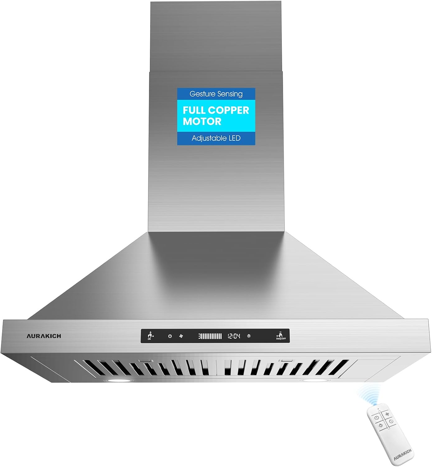 30-inch Wall Mount Range Hood, 900 CFM Full Copper Motor