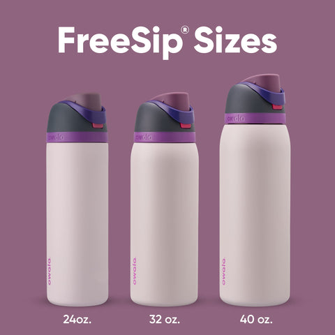 Owala FreeSip Insulated Stainless Steel Water Bottle with Straw for Sports, Travel, and School BPA-Free Sports Water Bottle, 24 oz, Dreamy Field