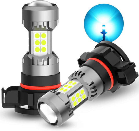 PHINLION 2504 PSX24W LED Fog Light Bulbs, 8000K Ice Blue, 2 Pack