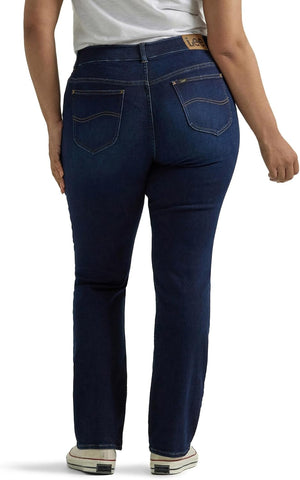 Lee Women's Plus Size Ultra Lux Comfort With Flex Motion Straight Leg Jeans