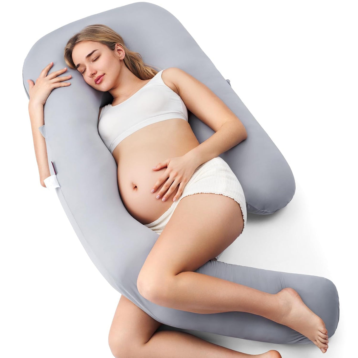 Momcozy Cooling Pregnancy Pillow - Dreamlign U Pro Maternity Pillow