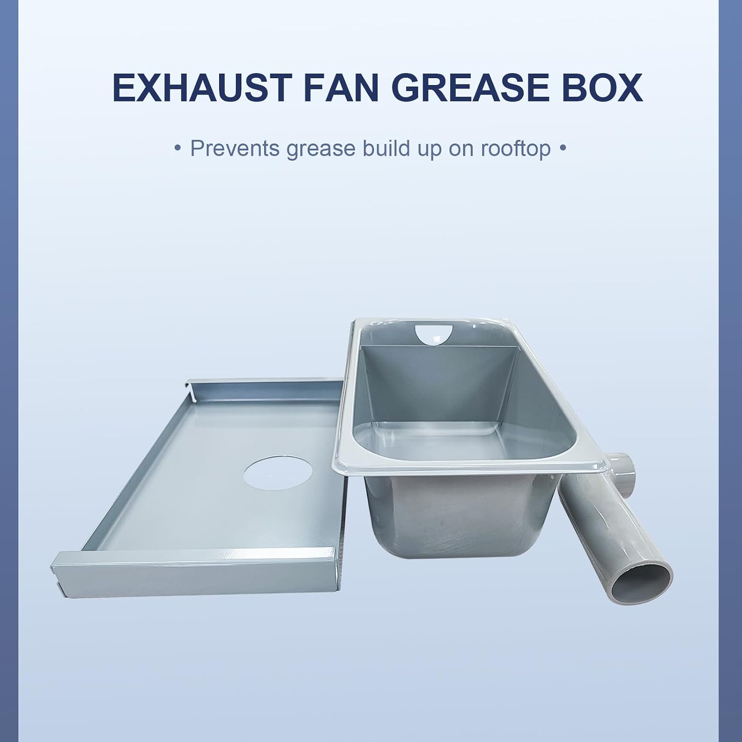 Grease Box for Restaurant Canopy Hood Exhaust Fan| Stainless Steel Hood Accessories for Restaurants | 3.74” Deep Drip Pan