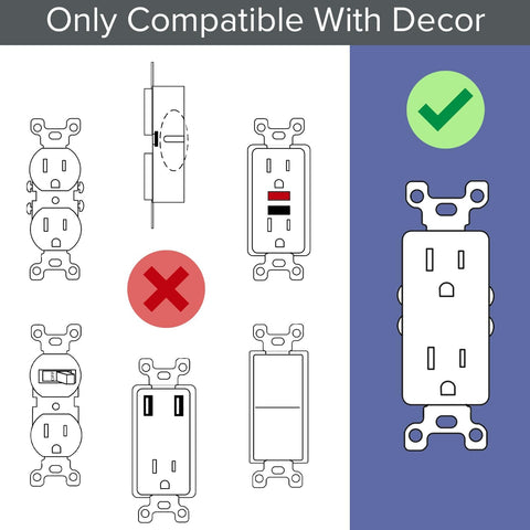 2 Pack - SnapPower GuideLight [for Standard Decor, Not GFCI outlets] - Night Light - Electrical Outlet Wall Plate with LED Night Lights - Automatic On/Off Sensor - (Décor, White)