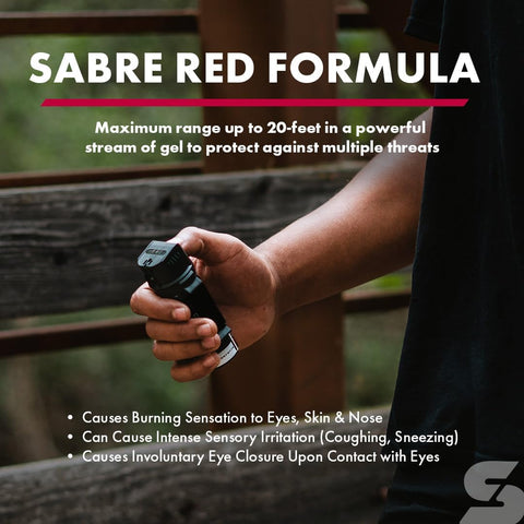 SABRE Crossfire Pepper Gel - 360° Spray for Defense at Any Angle, Maximum Strength Police-Grade OC Pepper Spray with UV Marking Dye, 20‑Foot Tactical Range, Fast Flip Top Safety, Belt Clip, 1.5 fl oz