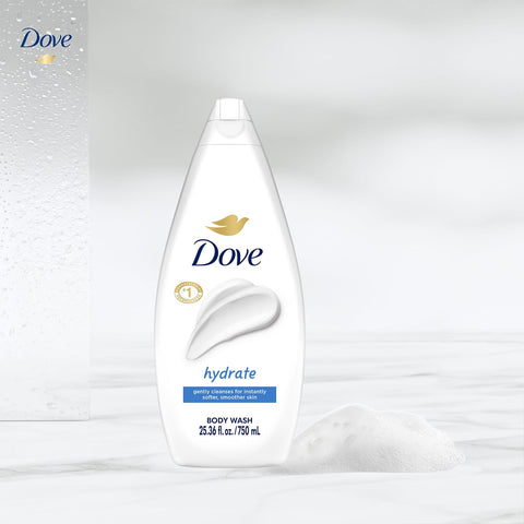 Dove Body Wash, Hydrate, Value-Size 4-Pack – Moisturizing Cleanser for Smooth, Soft Skin, 25.36 Oz Ea