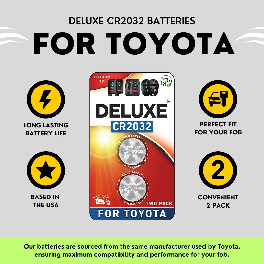 Key Fob Replacement Batteries for Toyota, Pack of 2