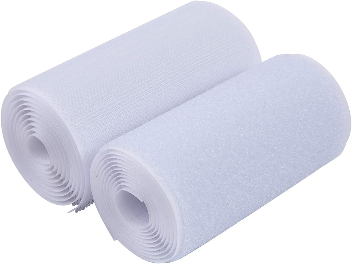 MYUREN 6 Inch Sew on Hook and Loop Strips, White, 1.1 Yards