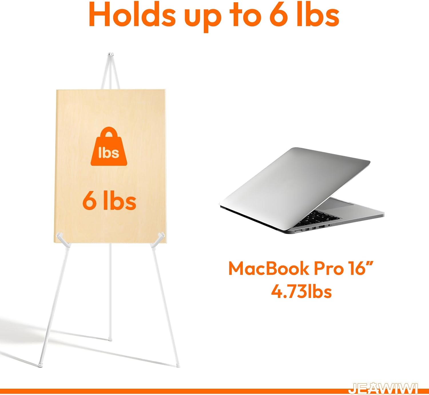 JEAWIWI 1 Pcs Lightweight Easel Stand, 66 Inch, White, with Carry Bags