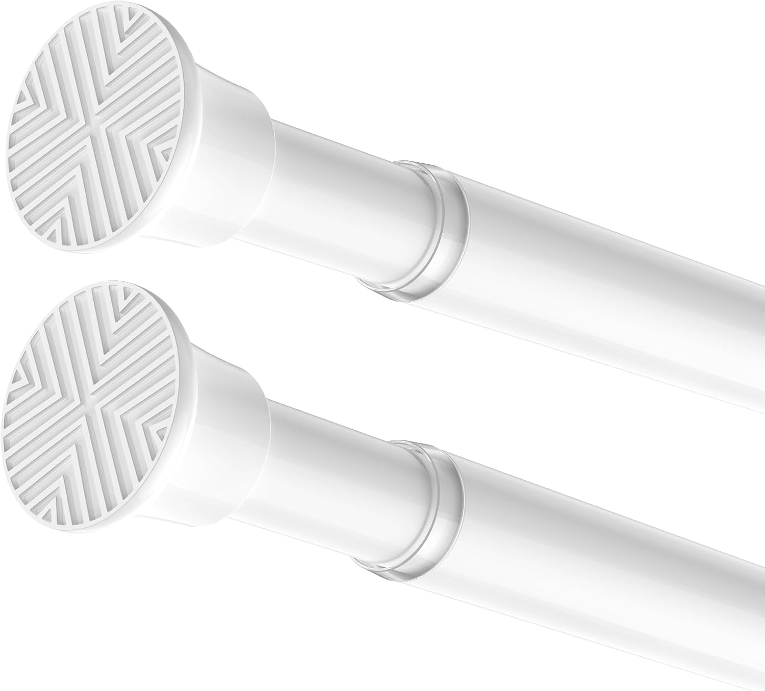 2 Pack Spring Tension Curtain Rod 32-62 inch, White