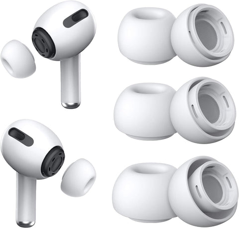 3 Pairs Replacement Ear Tips for AirPods Pro 2nd & 1st(S/M/L, White)