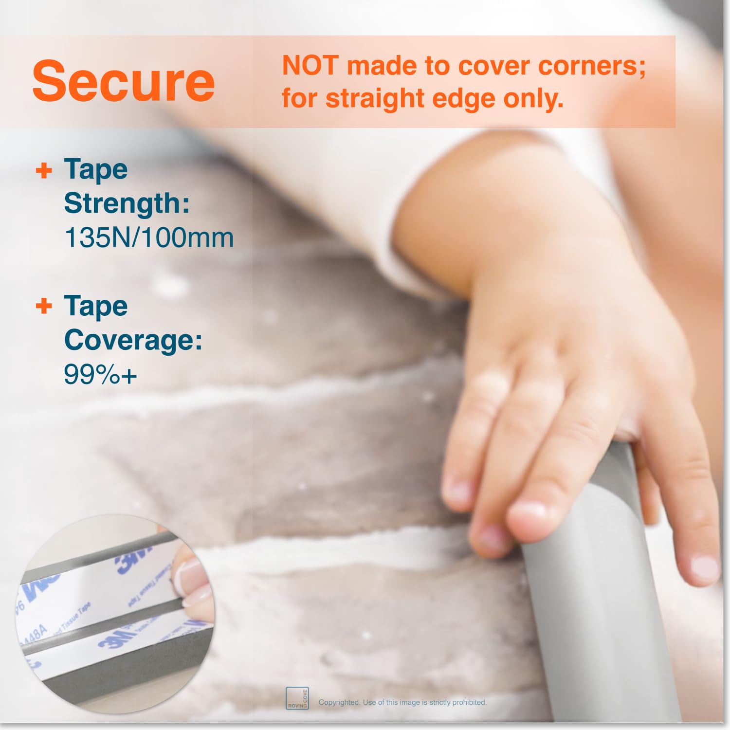 Roving Cove Furniture Edge Protector, Desk Edge Cover, Large 6ft Edge Only