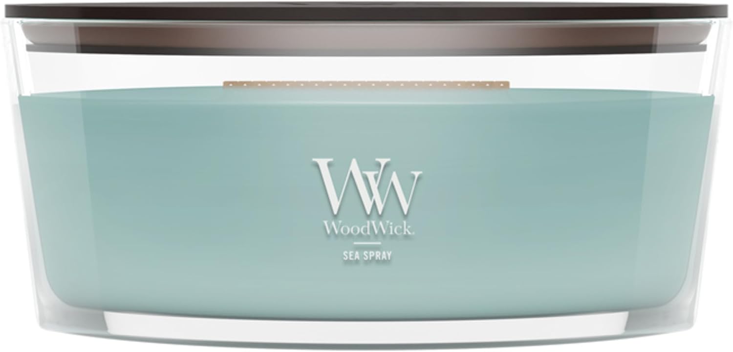 WoodWick Vanilla & Sea Salt Scented Candle, Crackling Wick, 16oz