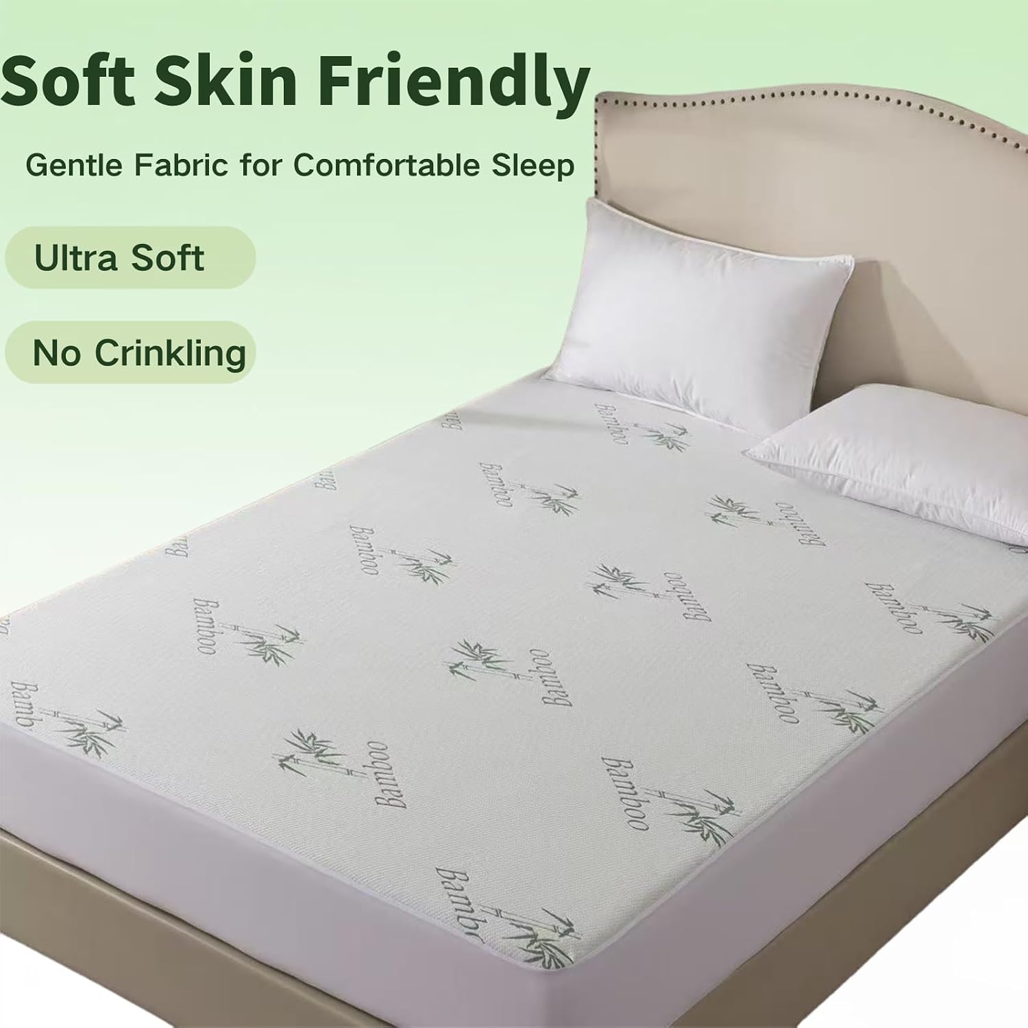 WhatsBedding Mattress Topper Cover Full Size (Only Cover), Breathable Viscose Made from Bamboo, Mattress Protector