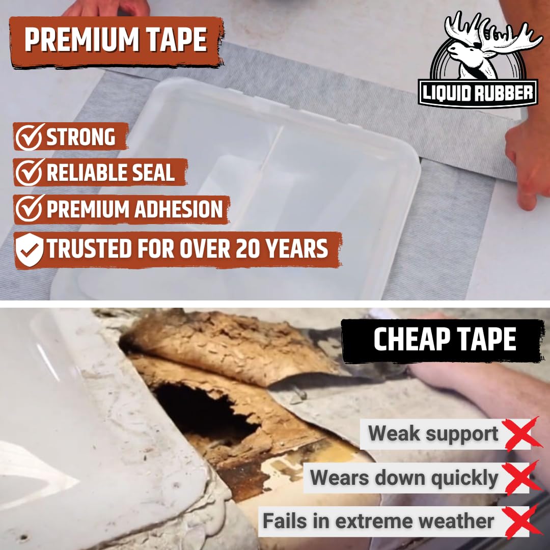 Liquid Rubber Waterproof Seam Tape, Multi-Surface Butyl Tape, 4 in x 50 Ft