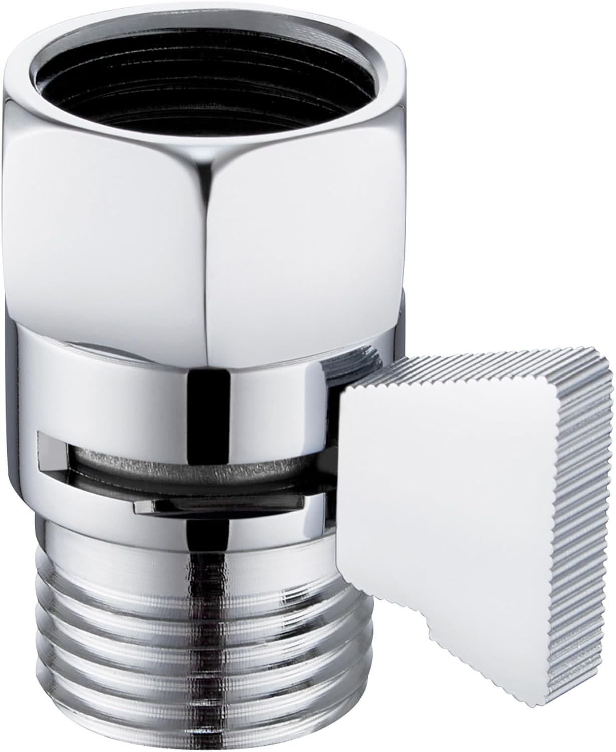 Angle Simple Shower Shut Off Valve, Water Flow Pressure Restrictor, Chrome