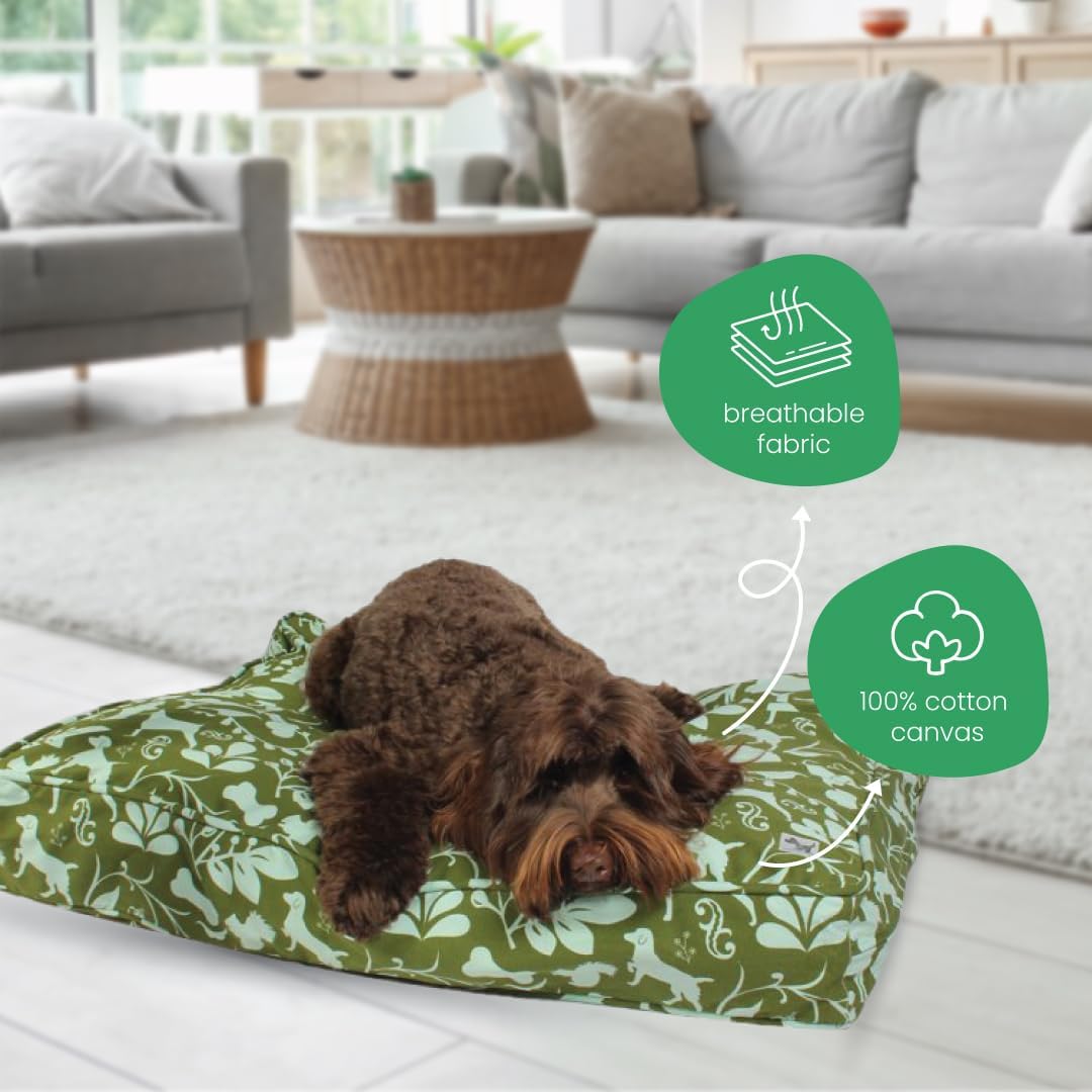 Molly Mutt Light Green Dog Bed Cover, Non-Toxic & 100% Cotton, 27"x36"x5"