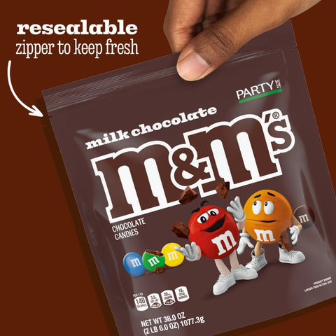 M&M'S Milk Chocolate Candy Bulk Pack, Party Size, 38 oz Bag