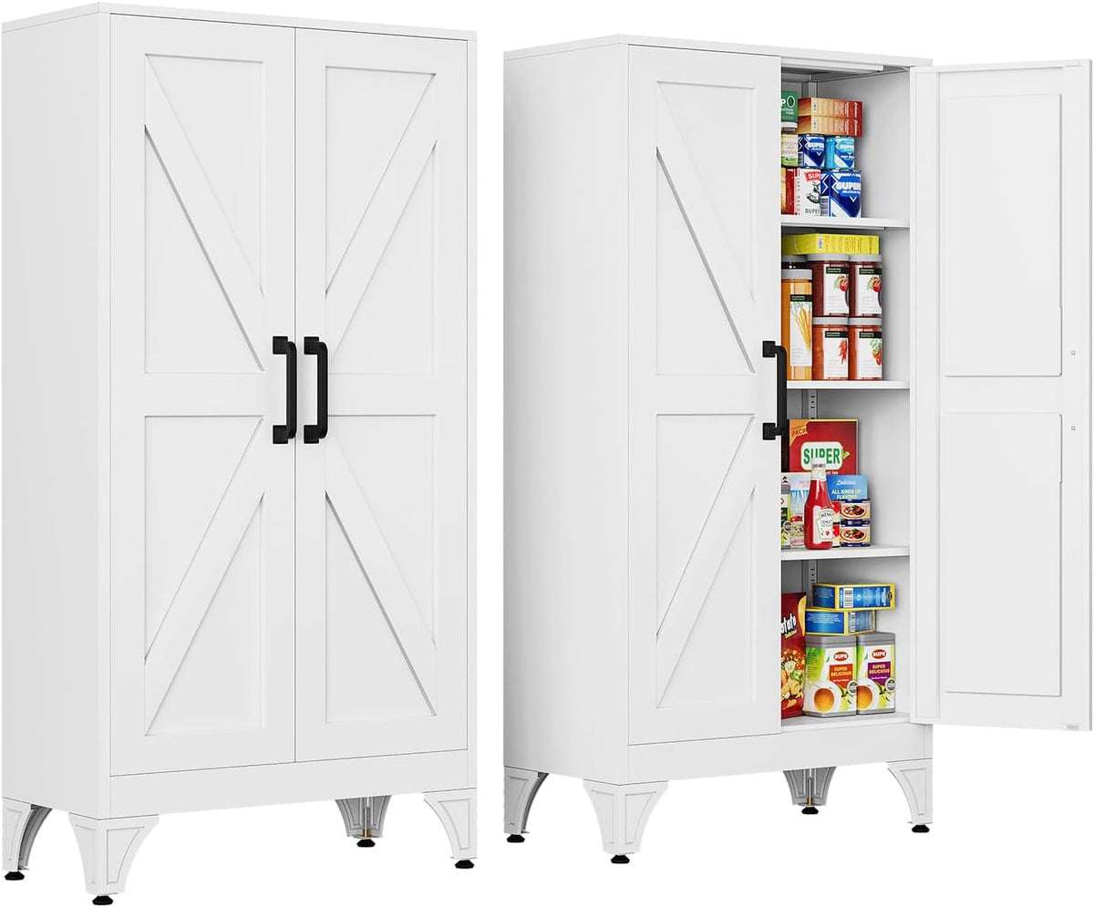 Letaya Metal Storage Cabinet,Small White Kitchen Pantry,for Bathroom/Garage