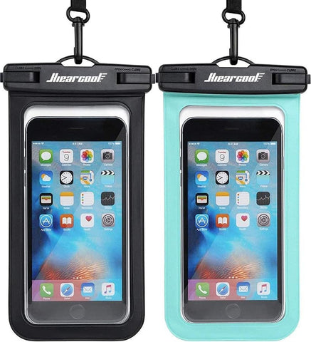 Hiearcool Waterproof Phone Pouch, Waterproof Phone Case, Black&Green 2-Pack